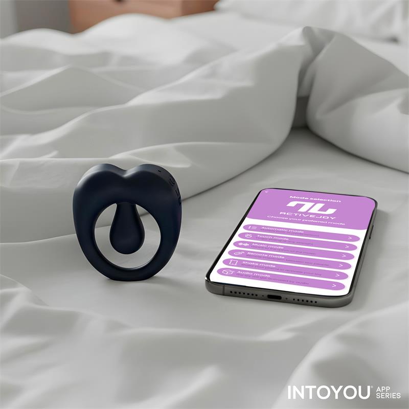 INTOYOU APP SERIES Kenny Anillo Vibrador con Estimulador de Clítoris y APP Azul Noche