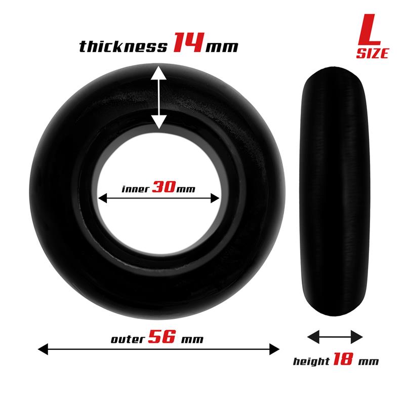 BEAST RINGS Set 3 Anillos para el Pene Flexibles Negros