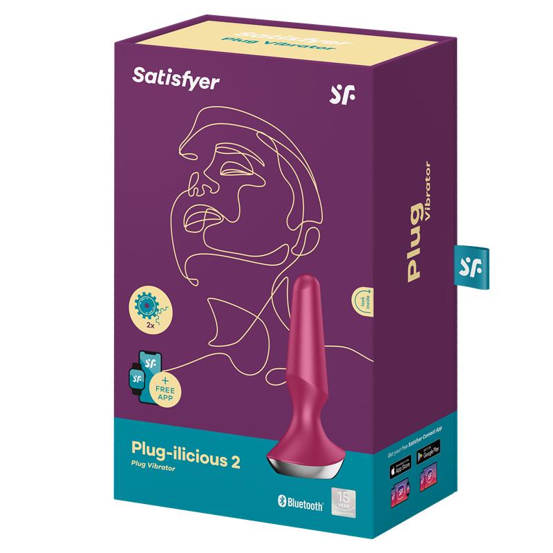 SATISFYER Plug-ilicious 2 Plug Anal con Vibración con Satisfyer Connect App Berry