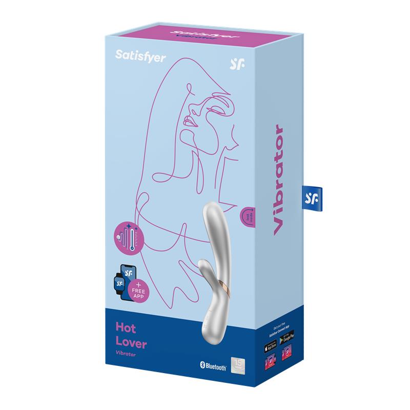 SATISFYER Hot Lover Vibrador Efecto Calor con APP Plata y Champagne