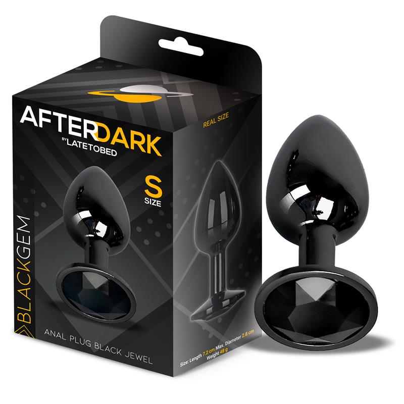 AFTERDARK Blackgem Plug Anal Metálico con Joya Talla S Negro