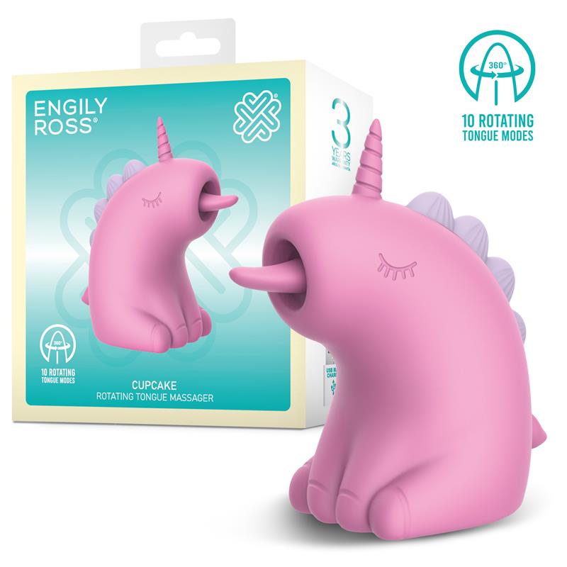 ENGILY ROSS Cupcake Estimulador con Lengua Rotadora 360º