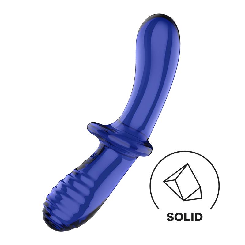 SATISFYER Estimulador de Cristal Double Crystal Hot and Cold Azul