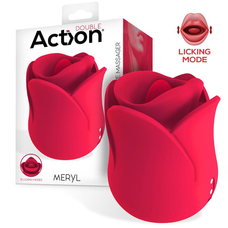 ACTION Meryl Estimulador Vibrador de Rosa con Lengua 2 Motores