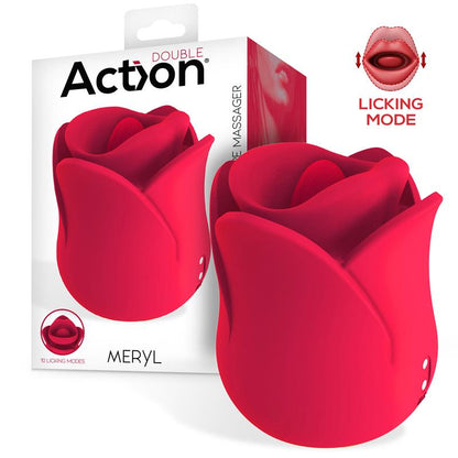 ACTION Meryl Estimulador Vibrador de Rosa con Lengua 2 Motores
