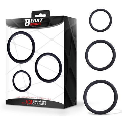 BEAST RINGS Set de 3 Anillos para el Pene Silicona S, M y L
