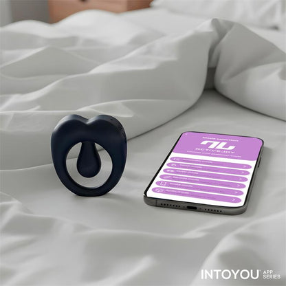 INTOYOU APP SERIES Kenny Anillo Vibrador con Estimulador de Clítoris y APP Azul Noche