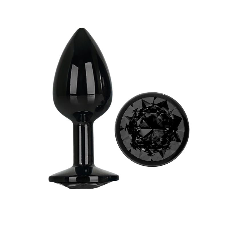 AFTERDARK Blackgem Plug Anal Metálico con Joya Talla S Negro
