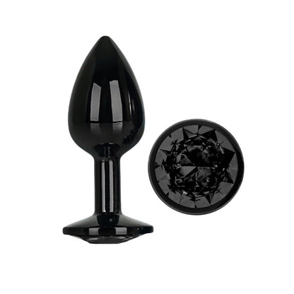 AFTERDARK Blackgem Plug Anal Metálico con Joya Talla S Negro