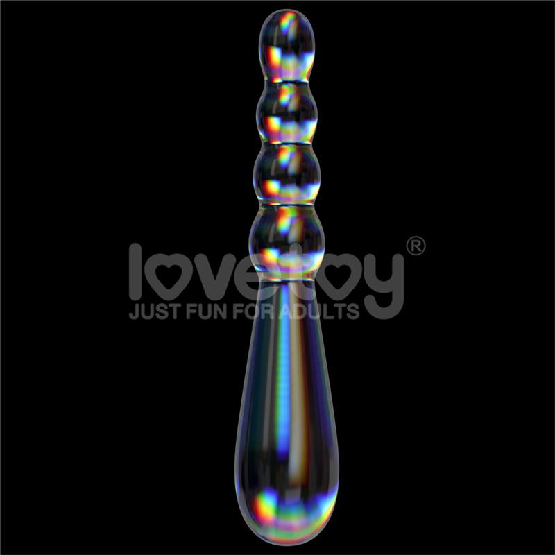 LOVETOY Dildo de Cristal que Brilla en la Oscuridad Twilight Gleam Rising Ripples