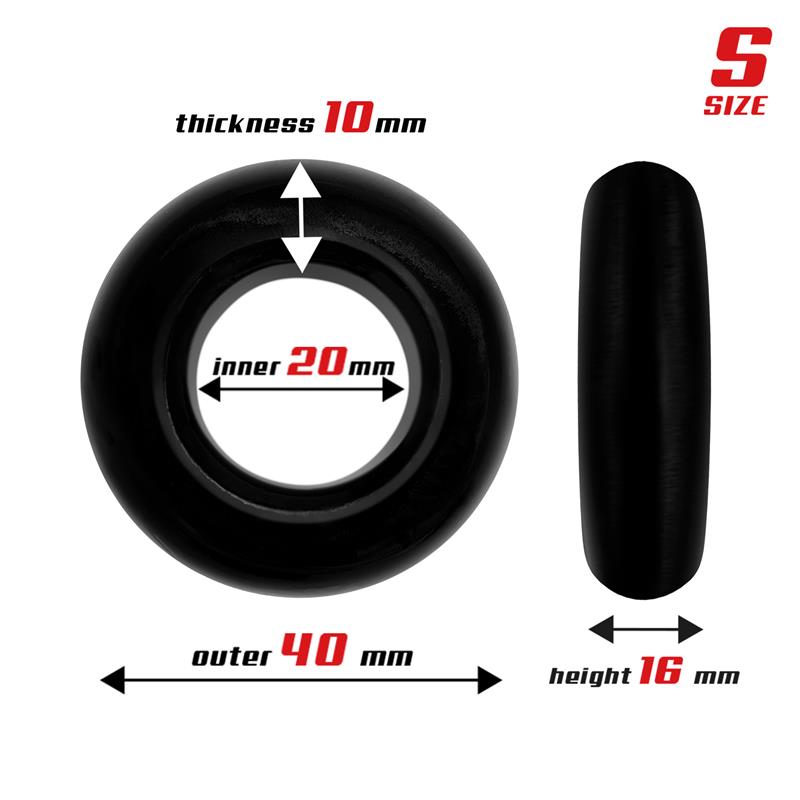 BEAST RINGS Set 3 Anillos para el Pene Flexibles Negros