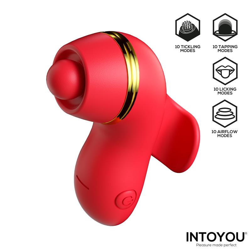 INTOYOU Beeny Estimulador con 4 Cabezales, Succión, Tapping, Tickling y Licking