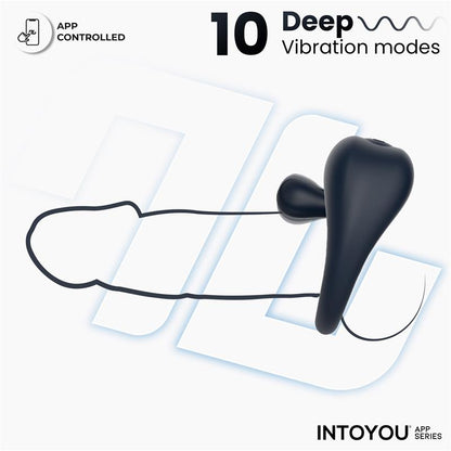 INTOYOU APP SERIES Kenny Anillo Vibrador con Estimulador de Clítoris y APP Azul Noche