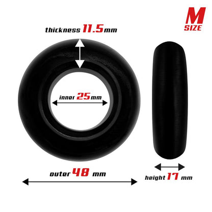 BEAST RINGS Set 3 Anillos para el Pene Flexibles Negros