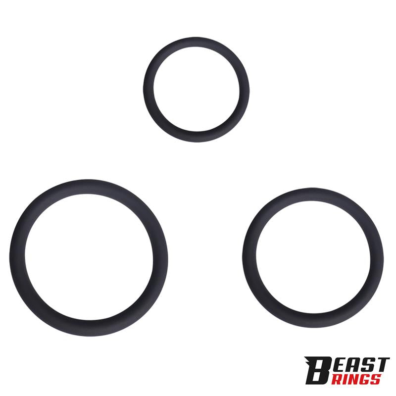 BEAST RINGS Set de 3 Anillos para el Pene Silicona S, M y L