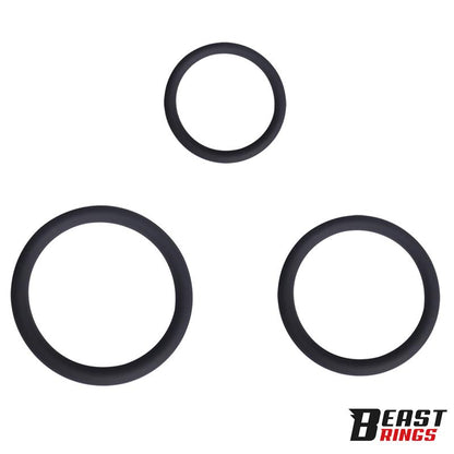 BEAST RINGS Set de 3 Anillos para el Pene Silicona S, M y L