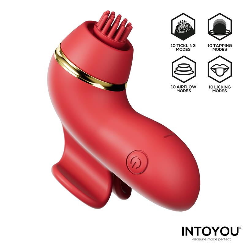 INTOYOU Beeny Estimulador con 4 Cabezales, Succión, Tapping, Tickling y Licking