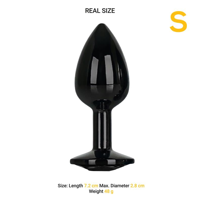 AFTERDARK Blackgem Plug Anal Metálico con Joya Talla S Negro