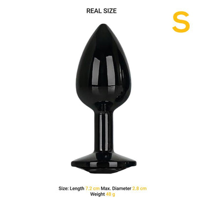 AFTERDARK Blackgem Plug Anal Metálico con Joya Talla S Negro