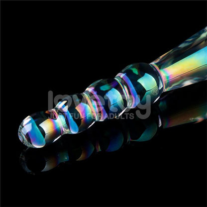 LOVETOY Dildo de Cristal que Brilla en la Oscuridad Twilight Gleam Rising Ripples