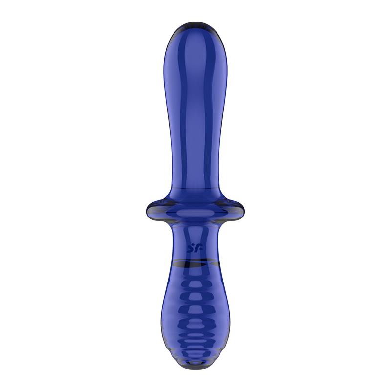 SATISFYER Estimulador de Cristal Double Crystal Hot and Cold Azul