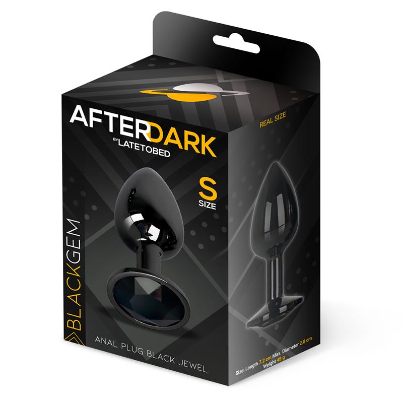 AFTERDARK Blackgem Plug Anal Metálico con Joya Talla S Negro
