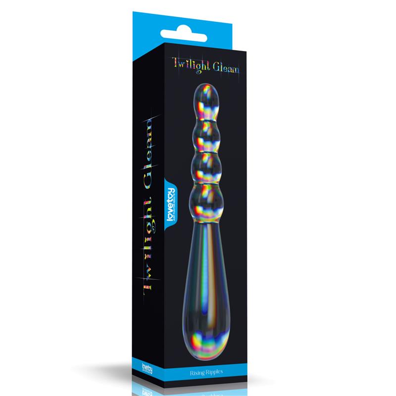 LOVETOY Dildo de Cristal que Brilla en la Oscuridad Twilight Gleam Rising Ripples