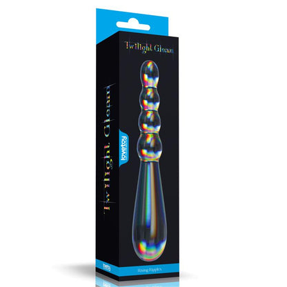 LOVETOY Dildo de Cristal que Brilla en la Oscuridad Twilight Gleam Rising Ripples