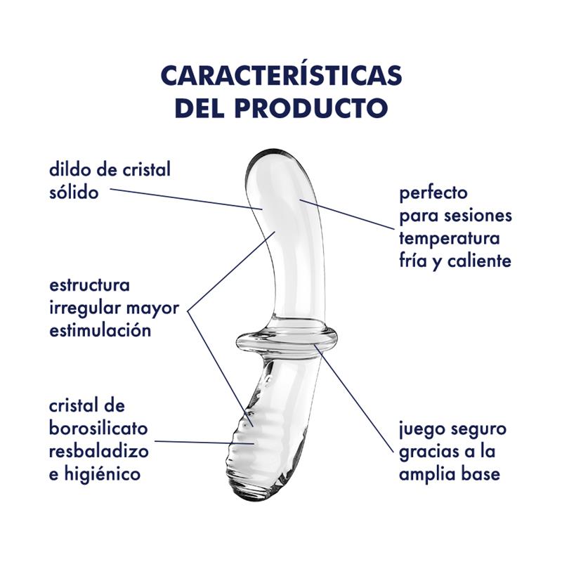 SATISFYER Estimulador de Cristal Double Crystal Hot and Cold Transparente