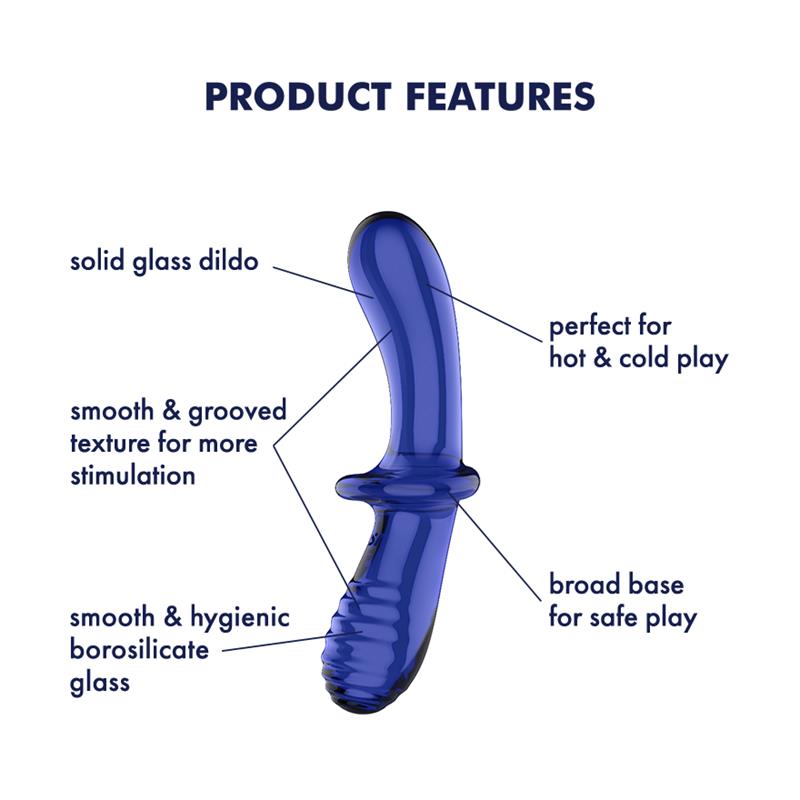 SATISFYER Estimulador de Cristal Double Crystal Hot and Cold Azul