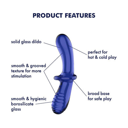 SATISFYER Estimulador de Cristal Double Crystal Hot and Cold Azul
