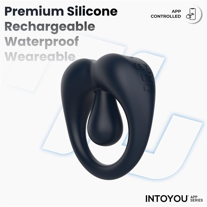 INTOYOU APP SERIES Kenny Anillo Vibrador con Estimulador de Clítoris y APP Azul Noche