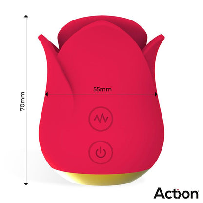 ACTION Meryl Estimulador Vibrador de Rosa con Lengua 2 Motores