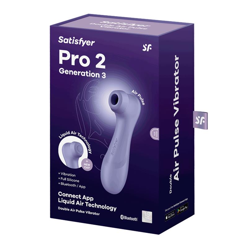 SATISFYER Pro 2 Genera 3 Liquid Air Technology Suction and Vibration APP Connect Lilac