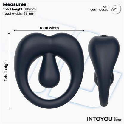 INTOYOU APP SERIES Kenny Anillo Vibrador con Estimulador de Clítoris y APP Azul Noche