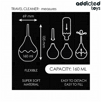 ADDICTED TOYS - LIMPIADOR ANAL DE VIAJE TALLA M 160 ML